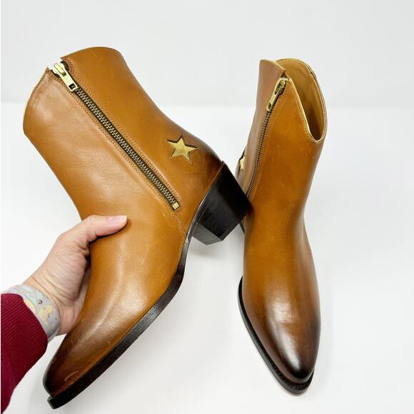 NEW Thursday Boot Co. Sedona Country Star Brown Ankle Zipper Western Booties 7.5 - Picture 9 of 10